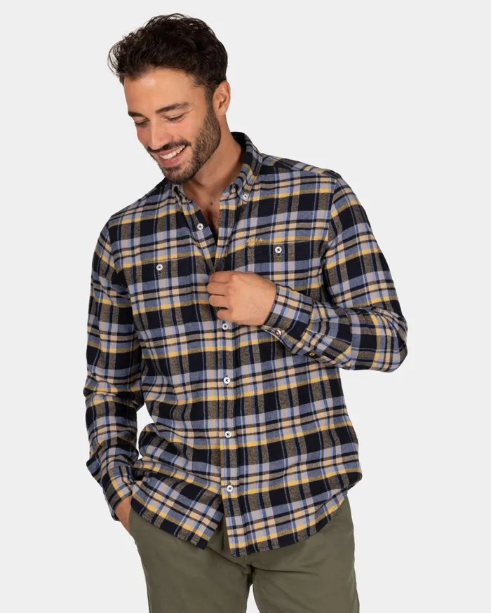Men Shirts NZA New Zealand Auckland Blue Gray And Yellow Checkered Flannel Shirt 8211 Winter Navy Men Shirts NZA New Zealand Auckland Blue Gray And Yellow Checkered Flannel Shirt 8211 Winter Navy