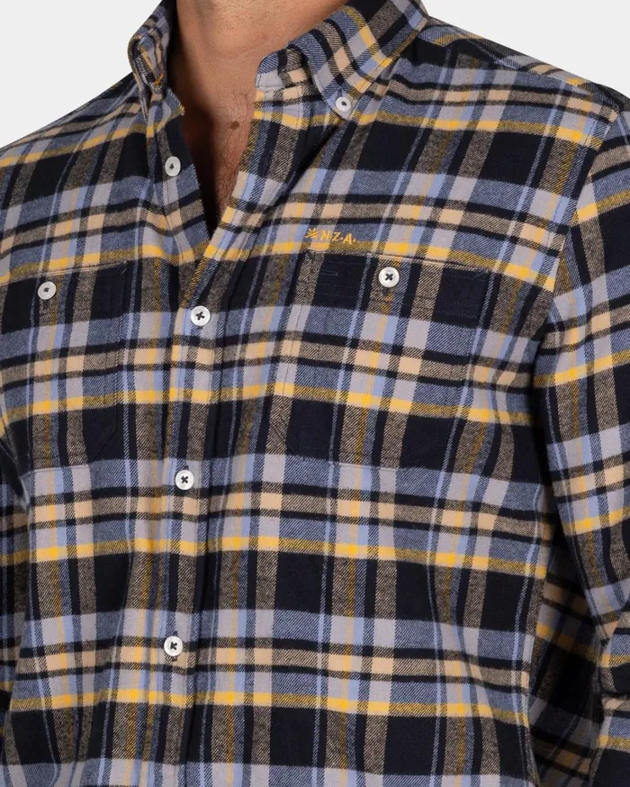 Men Shirts NZA New Zealand Auckland Blue Gray And Yellow Checkered Flannel Shirt 8211 Winter Navy Men Shirts NZA New Zealand Auckland Blue Gray And Yellow Checkered Flannel Shirt 8211 Winter Navy