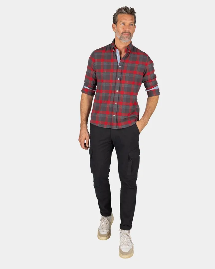 Men Shirts NZA New Zealand Auckland Brown And Red Checkered Shirt 8211 Mud Men Shirts NZA New Zealand Auckland Brown And Red Checkered Shirt 8211 Mud