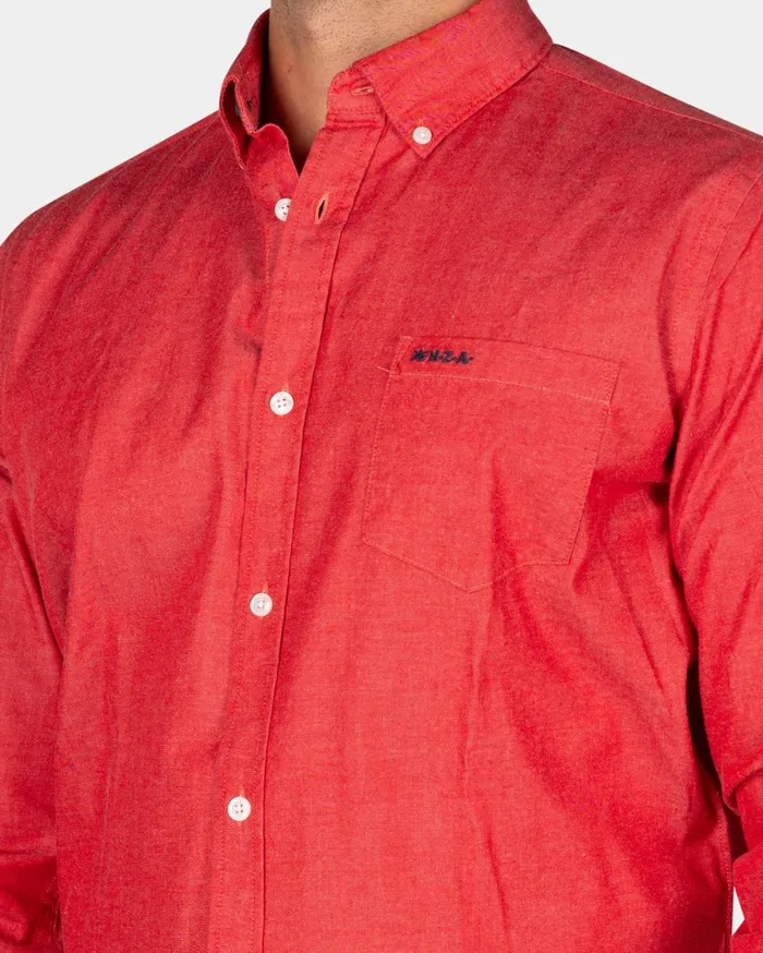 Men Shirts NZA New Zealand Auckland Red Stretch Cotton Shirt 8211 Reef Red Men Shirts NZA New Zealand Auckland Red Stretch Cotton Shirt 8211 Reef Red