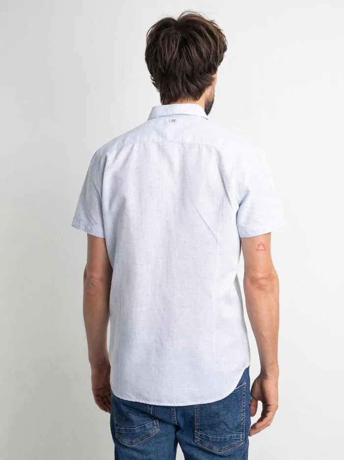 Men Shirts Petrol Industries Marl ShortSleeved Shirt Imperial Blue