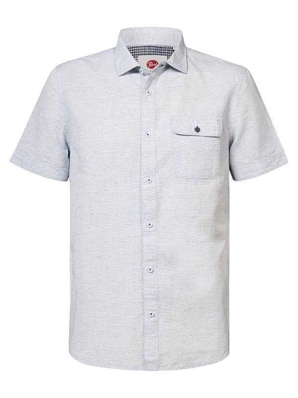 Men Shirts Petrol Industries Marl ShortSleeved Shirt Imperial Blue