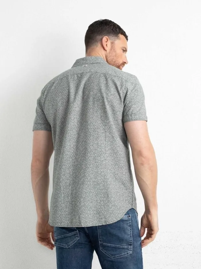 Men Shirts Petrol Industries MiniPrint ShortSleeved Shirt Dusty Army