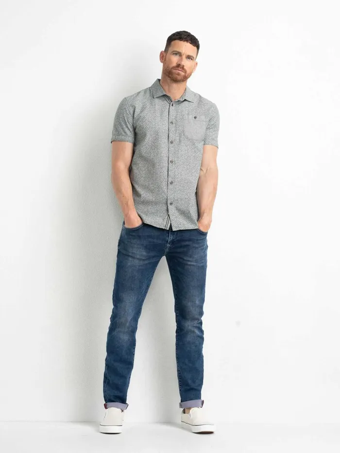 Men Shirts Petrol Industries MiniPrint ShortSleeved Shirt Dusty Army
