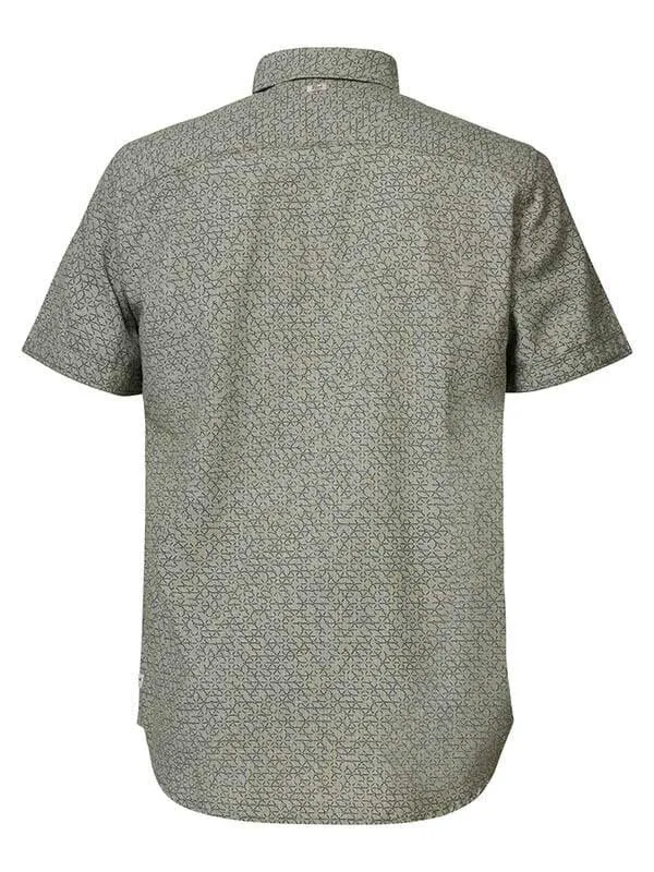 Men Shirts Petrol Industries MiniPrint ShortSleeved Shirt Dusty Army