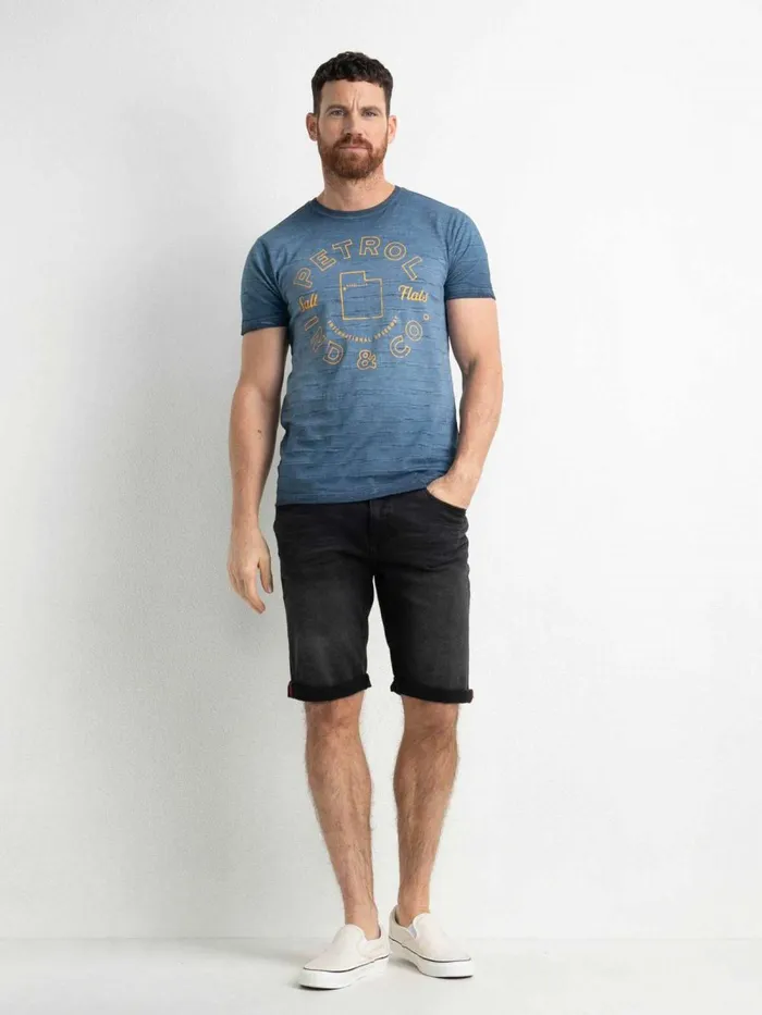 Men Shorts Petrol Industries Bullseye Denim Shorts Black Stone