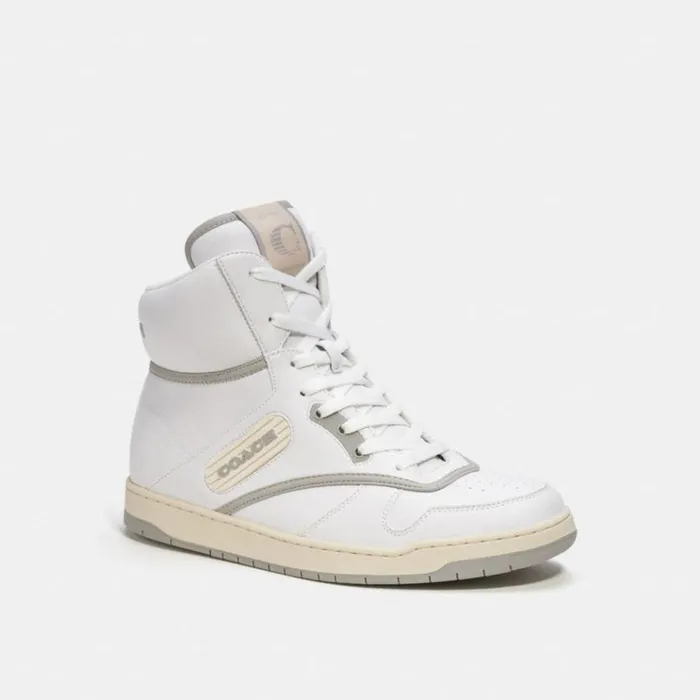 Men Sneakers Coach C202 High Top Sneaker Optic White