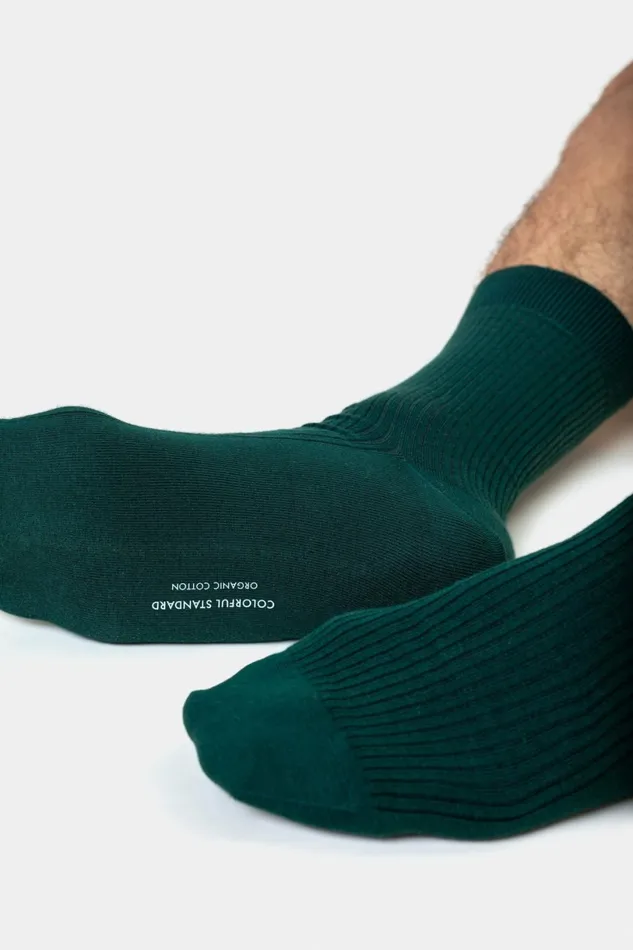 Men Socks and Colorful Standard Classic Organic Sock Magenta Blaze