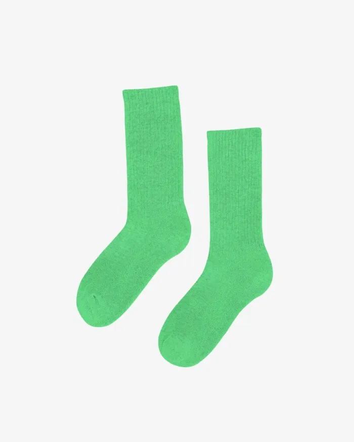 Men Socks and Colorful Standard Organic Active Sock Spring Green