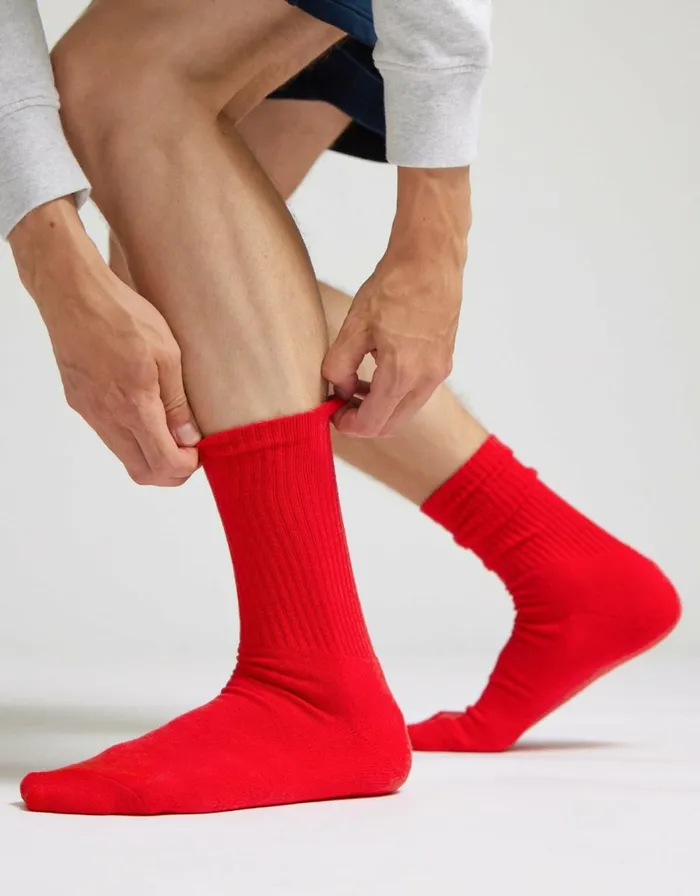 Men Socks and Colorful Standard Organic Active Sock Spring Green