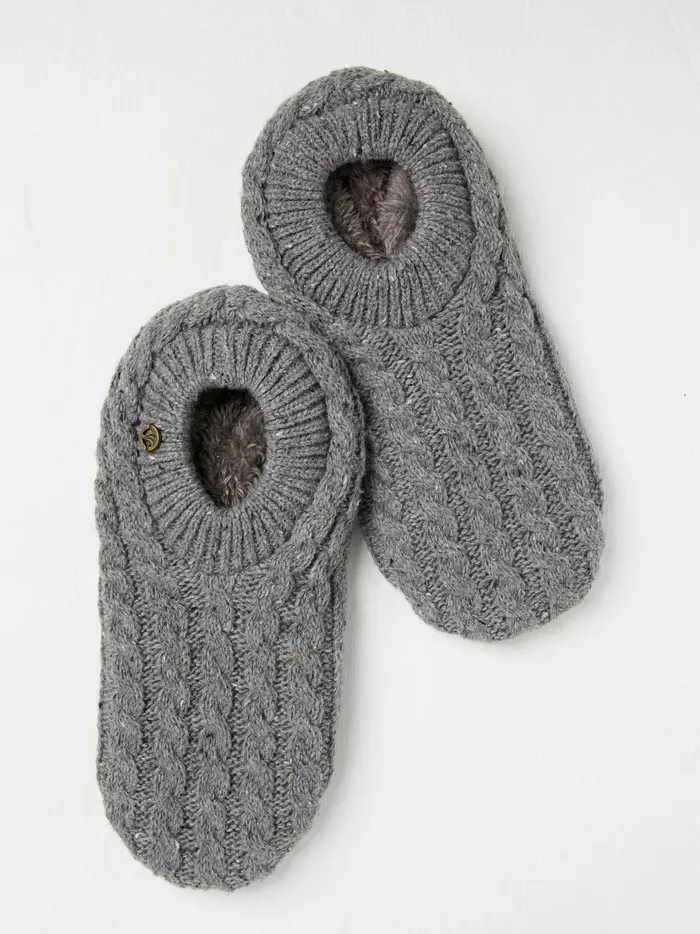 Men Socks Fat Face Grey Footsie Bedsocks