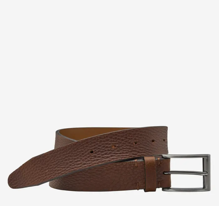 Men Soft Pebbled Belt Brown JohnstonandMurphy Belts