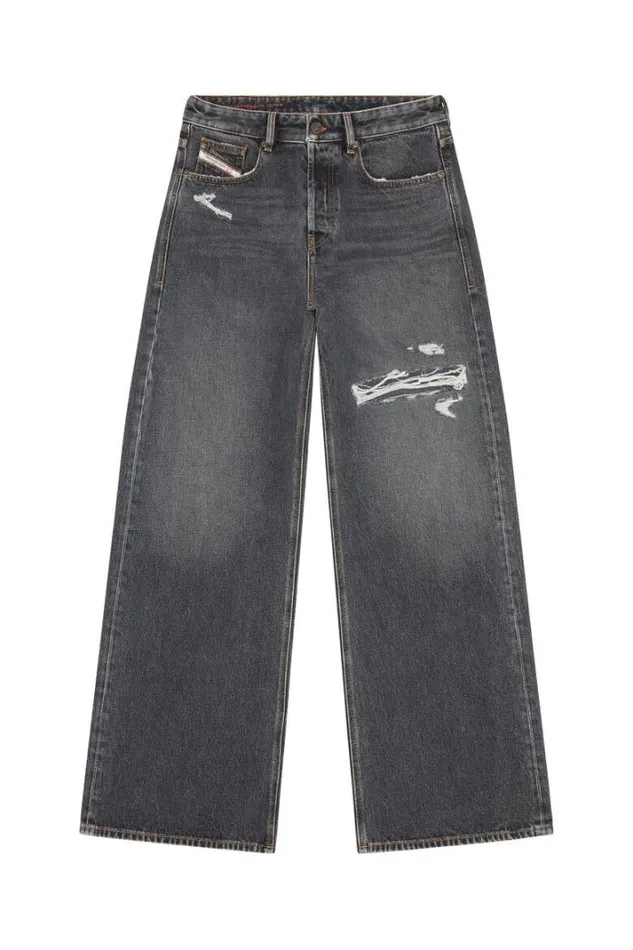 Men Straight Jeans DRise 007f6 Blackdark Grey Diesel Straight Men Straight Jeans DRise 007f6 Blackdark Grey Diesel Straight