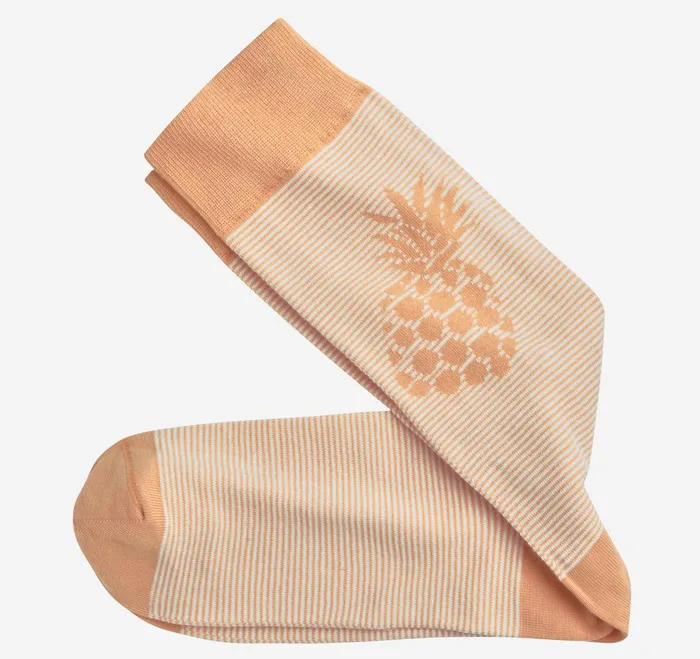 Men Striped Socks Orange Pineapple JohnstonandMurphy Socks