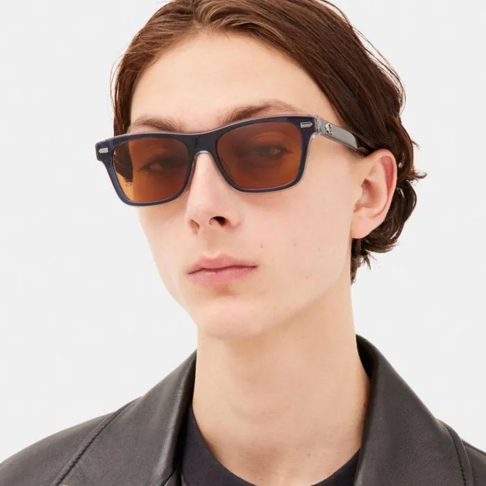 Men Sunglasses Coach Beveled Signature Square Sunglasses Bluebrown