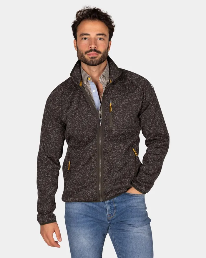 Men Sweatshirts NZA New Zealand Auckland Dark Brown Fleece Cardigan 8211 Dark Mocca