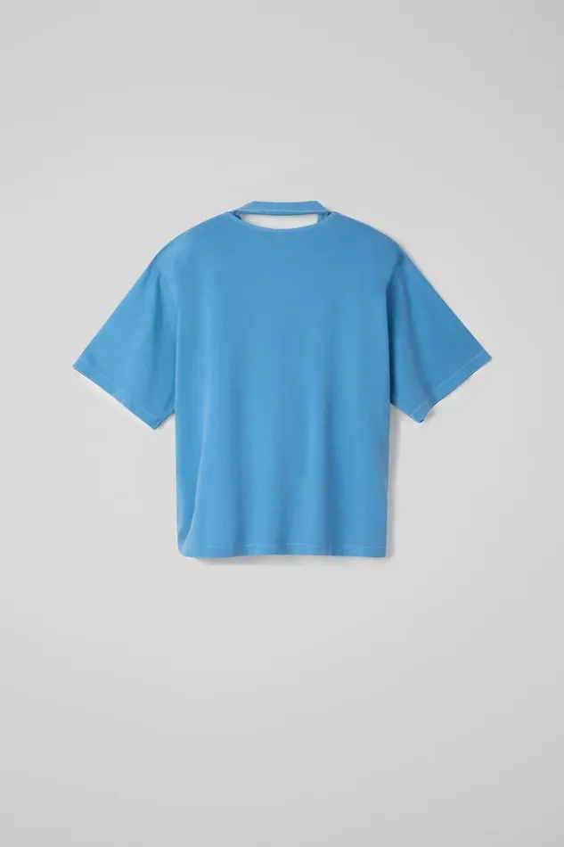 Men TShirt Blue Organic Cotton TShirt Camper Jersey Men TShirt Blue Organic Cotton TShirt Camper Jersey