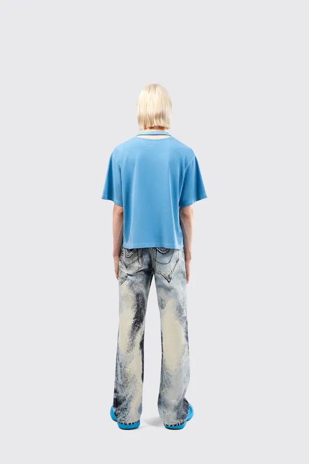 Men TShirt Blue Organic Cotton TShirt Camper Jersey Men TShirt Blue Organic Cotton TShirt Camper Jersey
