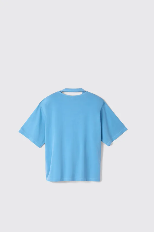 Men TShirt Blue Organic Cotton TShirt Camper Jersey Men TShirt Blue Organic Cotton TShirt Camper Jersey