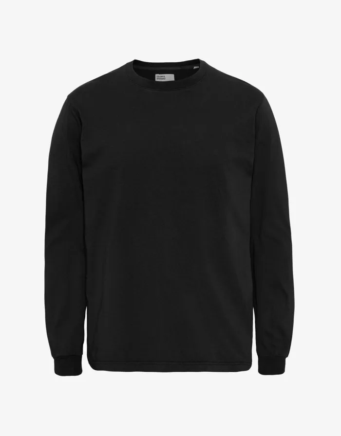 Men TShirts Colorful Standard Oversized Organic LS TShirt Deep Black