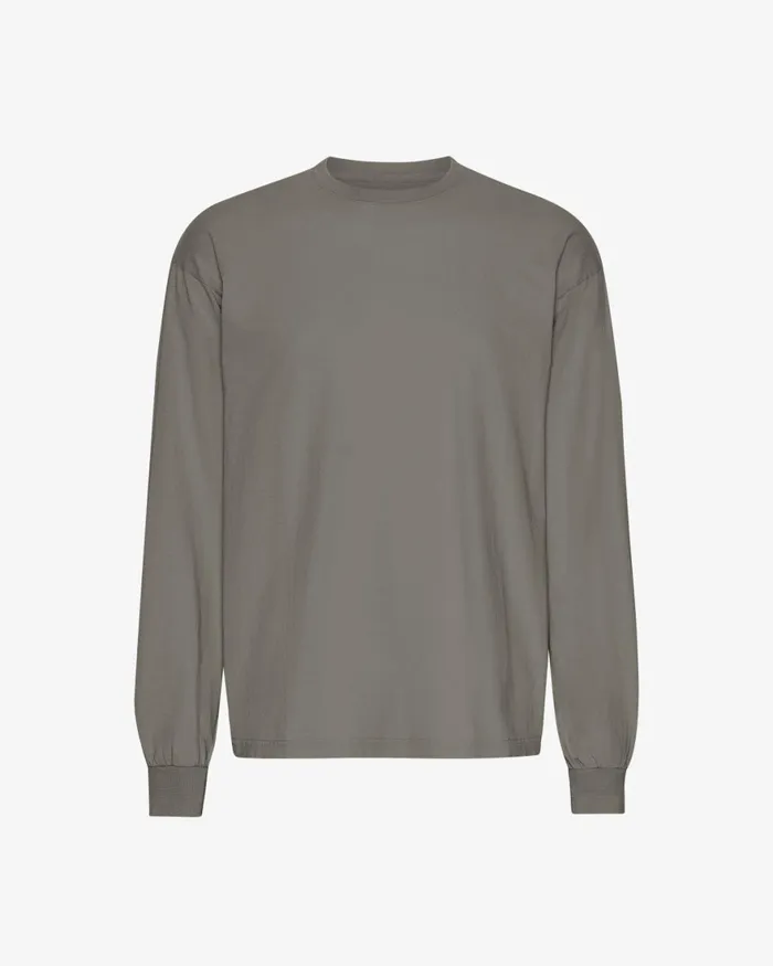 Men TShirts Colorful Standard Oversized Organic LS TShirt Misty Brown