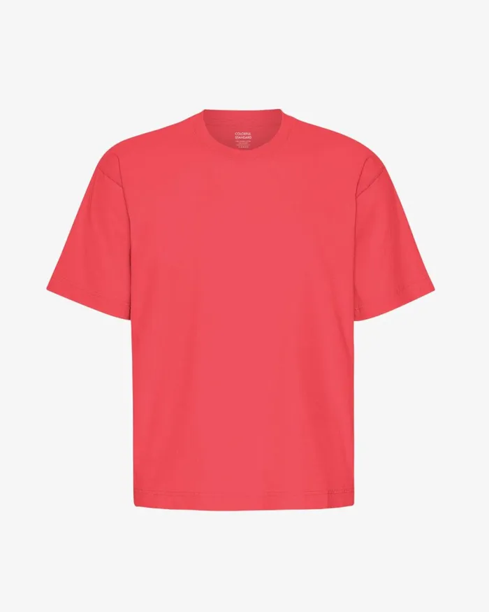Men TShirts Colorful Standard Oversized Organic TShirt Red Tangerine