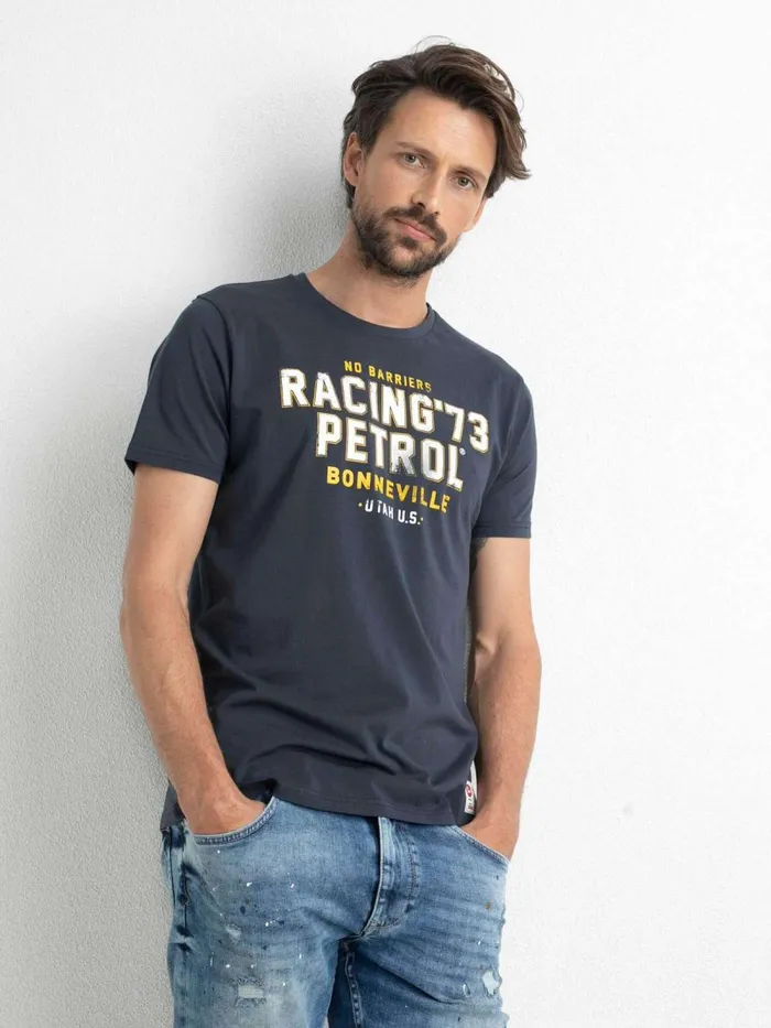 Men TShirts Petrol Industries Artwork TShirt Raven Grey
