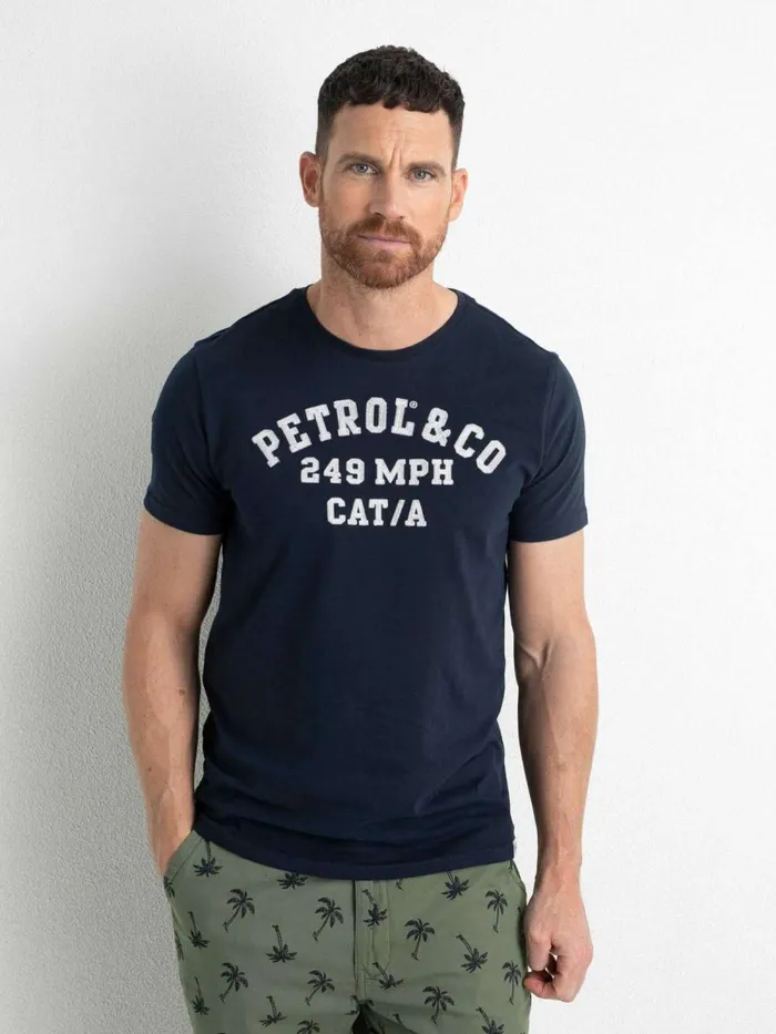 Men TShirts Petrol Industries Organic TShirt Midnight Navy