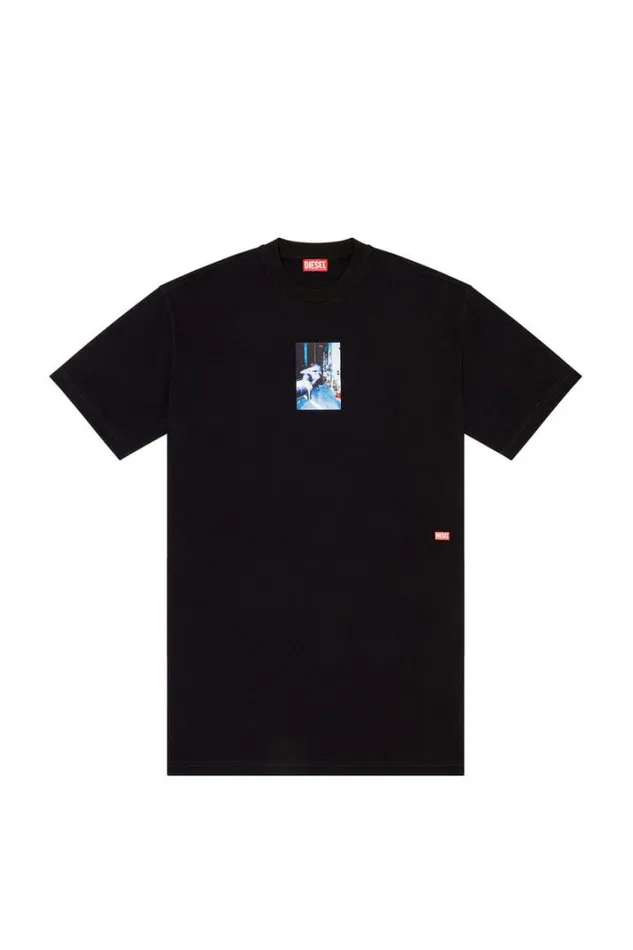 Men TWashL3 Black Diesel Tshirts