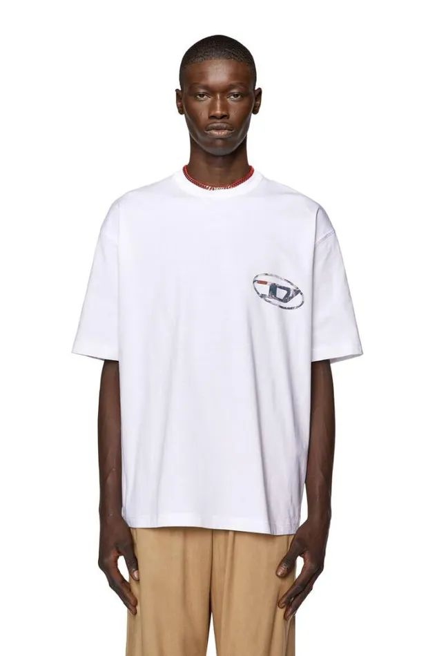 Men TWashL6 White Diesel Tshirts Men TWashL6 White Diesel Tshirts