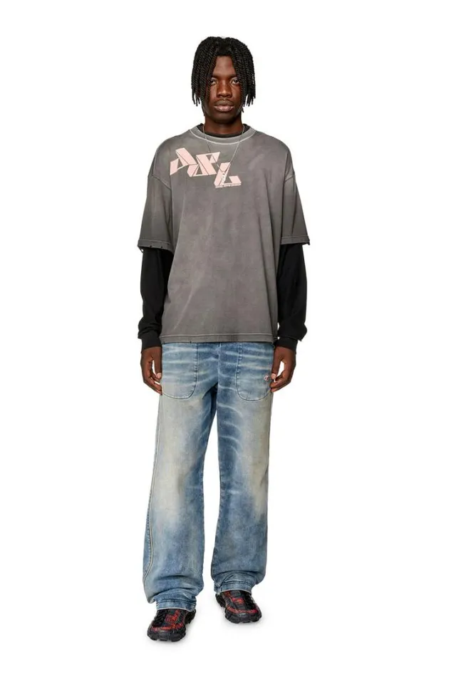 Men TWasyLs Grey Diesel Tshirts