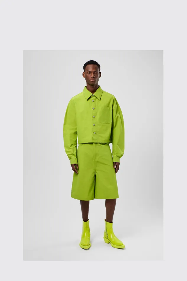 Men Tech Shorts Green CottonNylon Shorts Camper TrousersandShorts Men Tech Shorts Green CottonNylon Shorts Camper TrousersandShorts