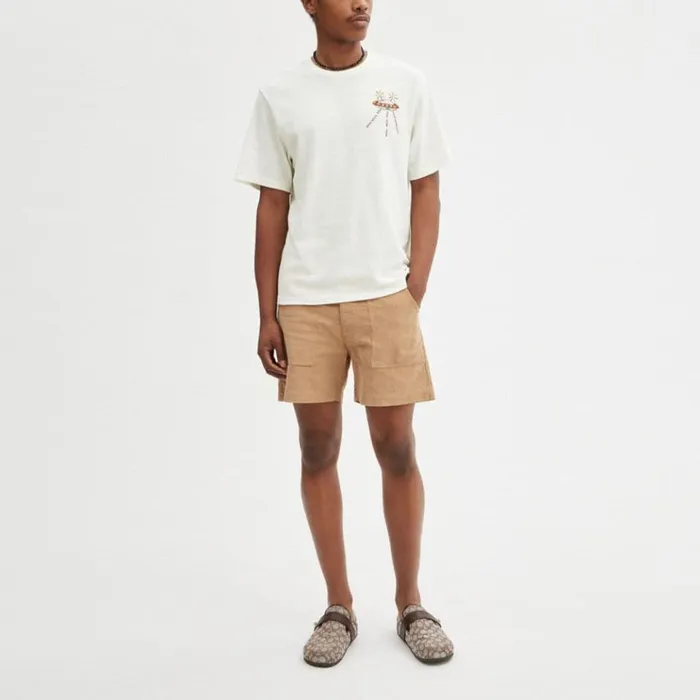 Men Tops and Bottoms Coach Coach X Observed By Us T Shirt Cream Multi