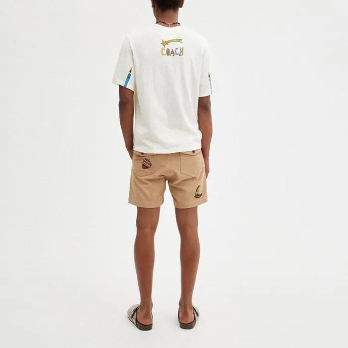 Men Tops and Bottoms Coach Coach X Observed By Us T Shirt Cream Multi