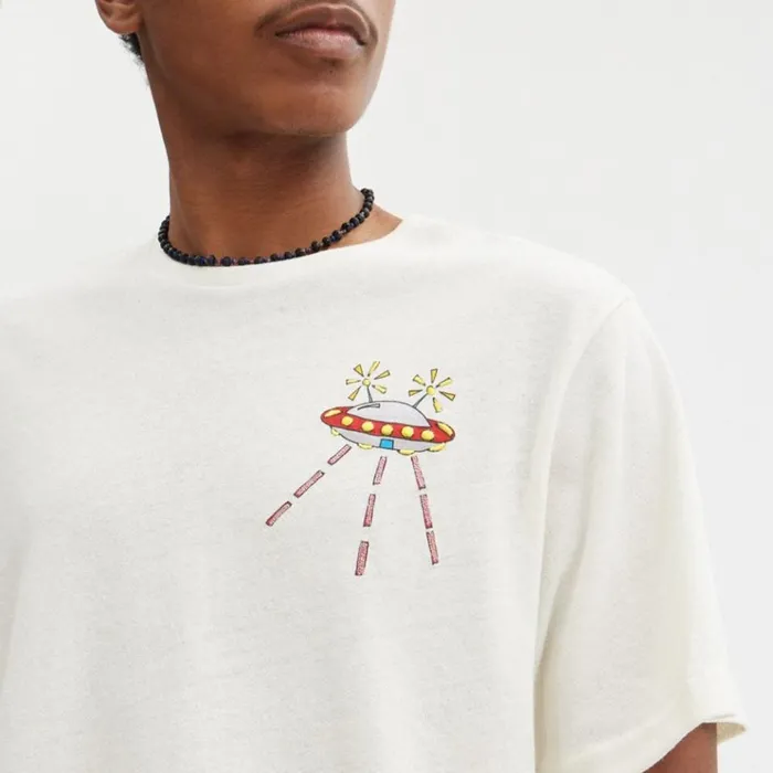 Men Tops and Bottoms Coach Coach X Observed By Us T Shirt Cream Multi
