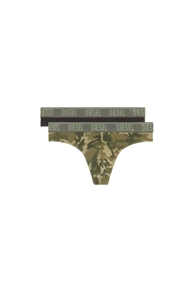 Men UmbrStringtwopack Military Green Diesel Underwear