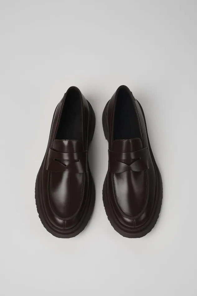 Men Walden Brown Leather Loafers Camper Formal Shoes Men Walden Brown Leather Loafers Camper Formal Shoes