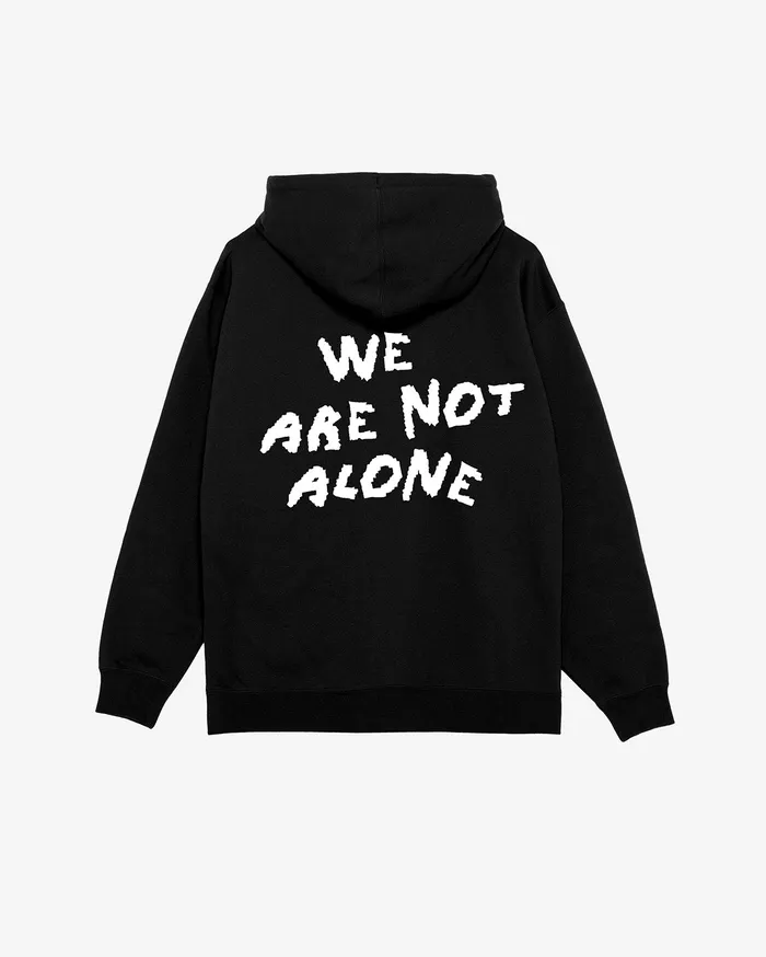 Men WE ARE NOT ALONE PULLOVER Black SWEATSHIRTS OBEY Clothing