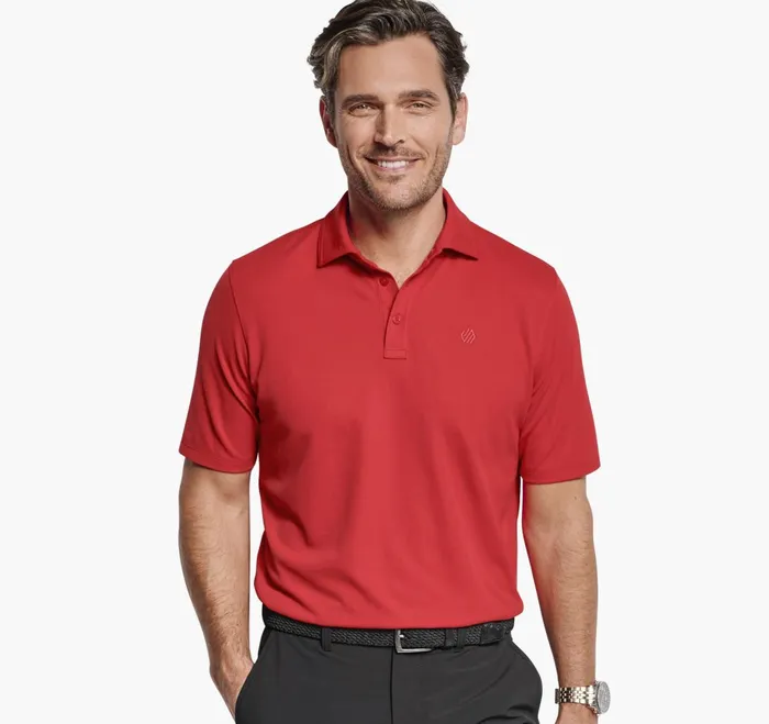 Men Xc4 Performance Solid Polo Cool Degree Red JohnstonandMurphy Polos and Tees Men Xc4 Performance Solid Polo Cool Degree Red JohnstonandMurphy Polos and Tees