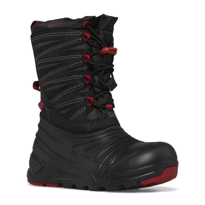 Merrell Winter Boots Kids Big Snow Quest Lite 30 Waterproof Blackgreyred