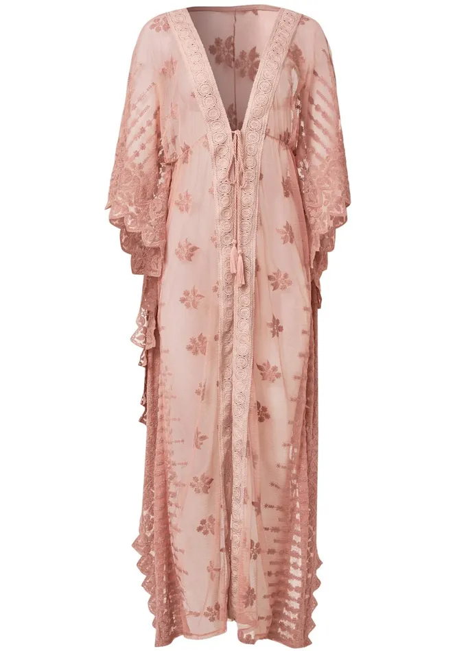 MESH AND LACE KIMONO Rose Women VENUS Jackets