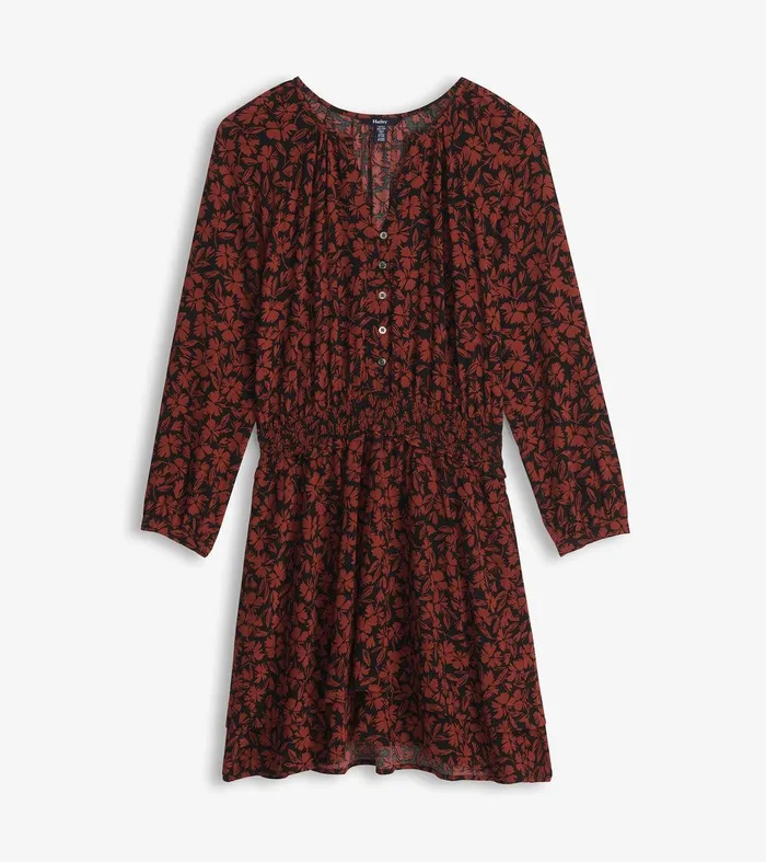 Mia Smocked Waist Dress 8211 Floral Scatter Hatley