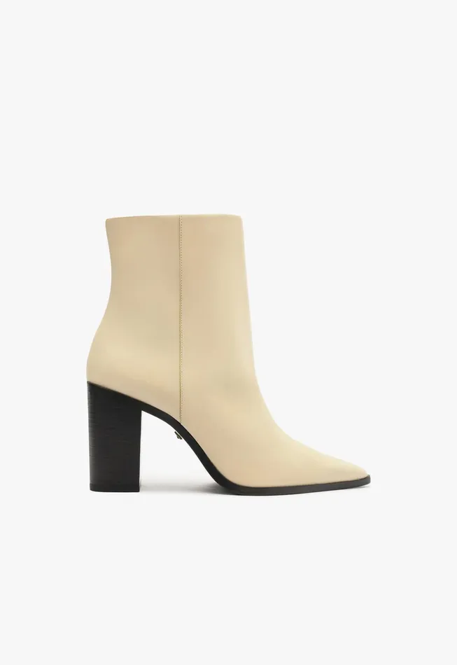 Mikki Block Bootie Beige Women Schutz Shoes Mikki Boots