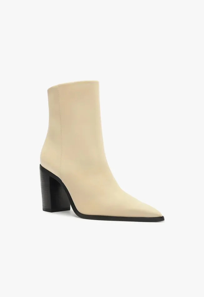 Mikki Block Bootie Beige Women Schutz Shoes Mikki Boots