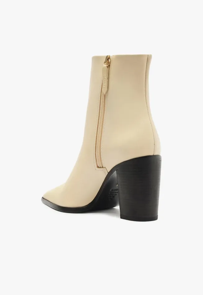 Mikki Block Bootie Beige Women Schutz Shoes Mikki Boots