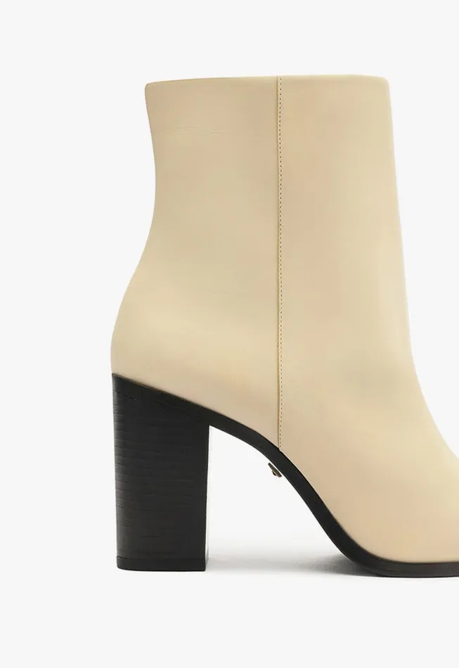 Mikki Block Bootie Beige Women Schutz Shoes Mikki Boots
