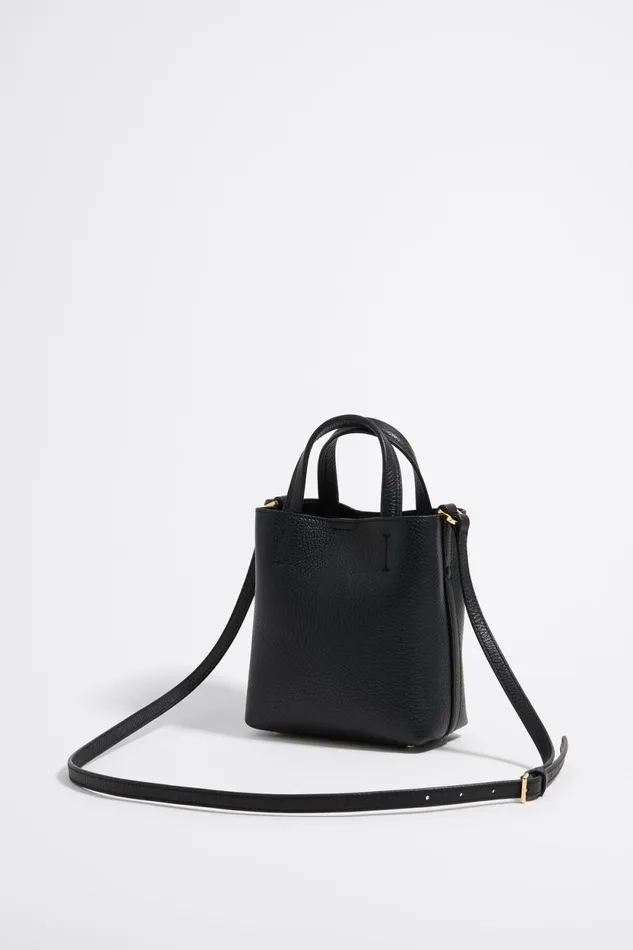 Mini Black Leather Chihuahua Bag Black Women Bimba Y Lola Crossbody Bags