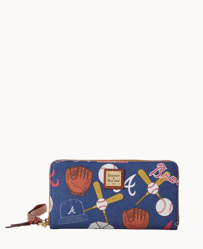 MLB Braves Large Zip Around Wristlet Braves ManWoman Dooney and Bourke Wallets MLB Braves Large Zip Around Wristlet Braves ManWoman Dooney and Bourke Wallets