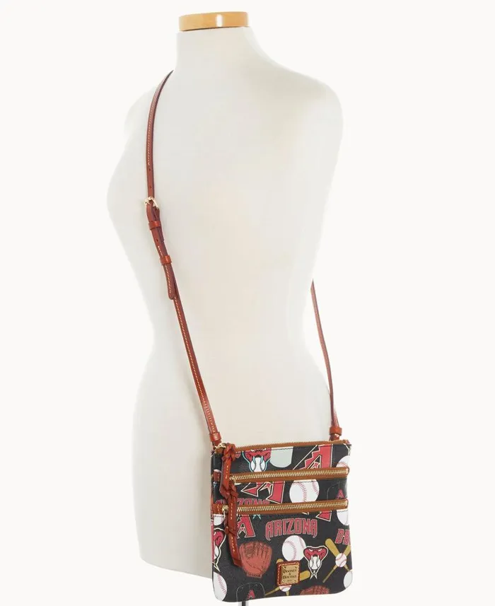 MLB Diamondbacks N S Triple Zip Crossbody Diamondbacks Woman Dooney and Bourke Crossbodies