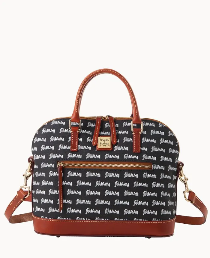MLB Marlins Domed Zip Satchel Marlins Woman Dooney and Bourke Satchels